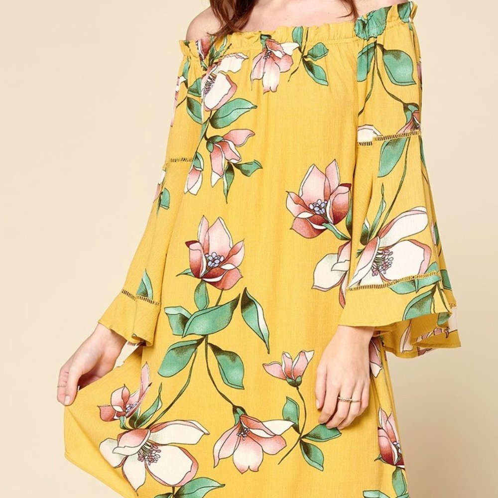 Off-the-shoulder Woven Loose-fit Dress